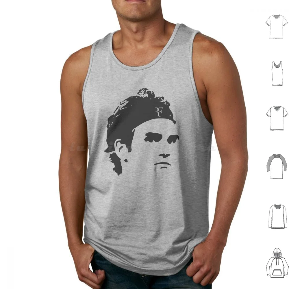 Rf Face Tank Tops Print Cotton Federer Face Roger Rf Tennis Sport Legend World 1 Outfit Logo France Swiss