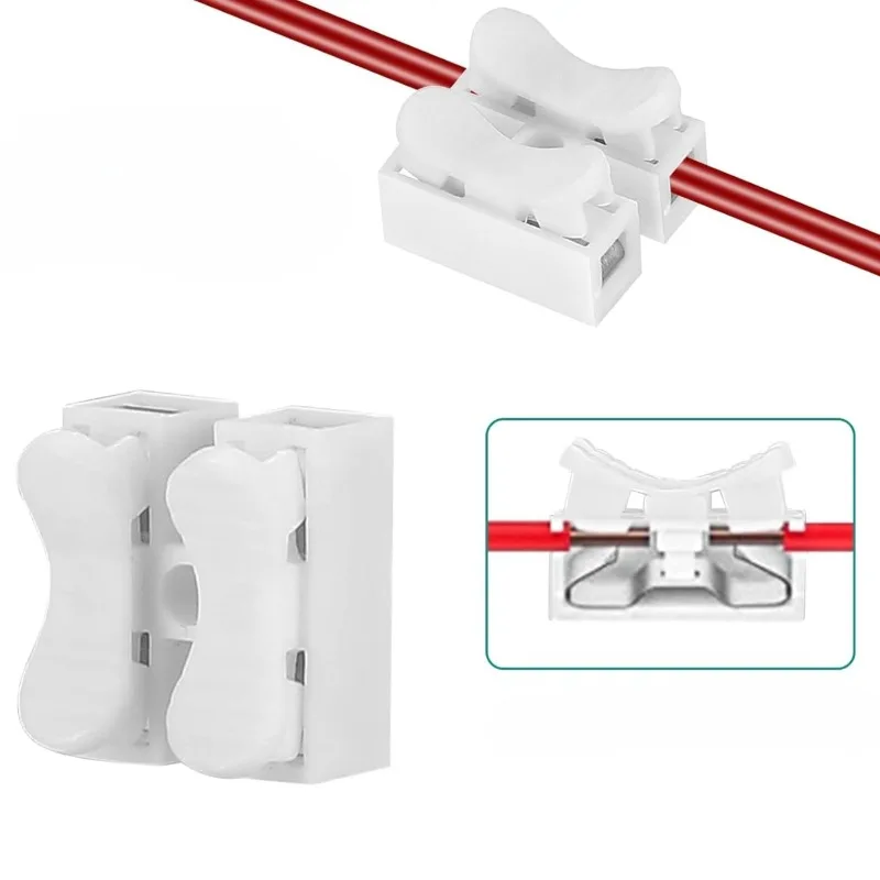 10/100PCS Spring Wire Quick Connector Electrical Crimp Terminals Block Splice Cable Clamp Led Strip White Wiring Connectors
