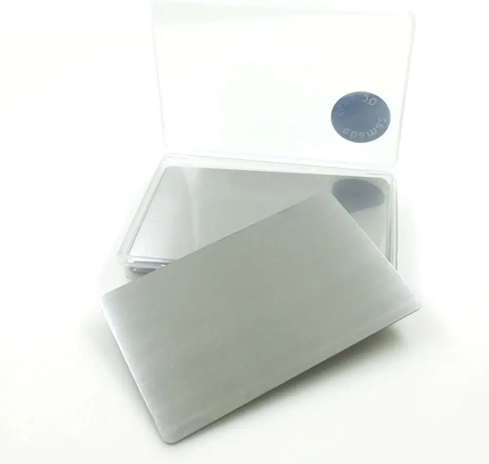 304 Stainless Steel Thick 0.5mm Metal Business Cards Blank Tablet 86X54mm Pack of 10PCS (Silver Brushed Finishing, Blank)