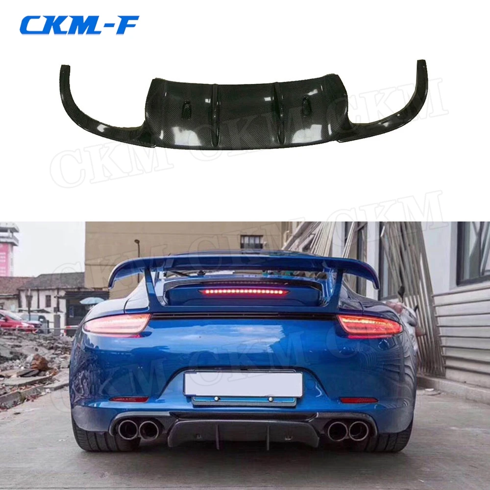

Carbon Fiber Rear Bumper Lip Diffuser Spoiler V Style For Porsche 911 991.1 GT3 2012 2013 2014 2015