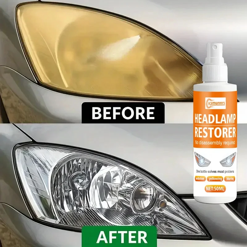 New Headlight Polish Repair Kit - Professional Paste Remove Oxidation Yellowing Fog Enhance Light Brightness