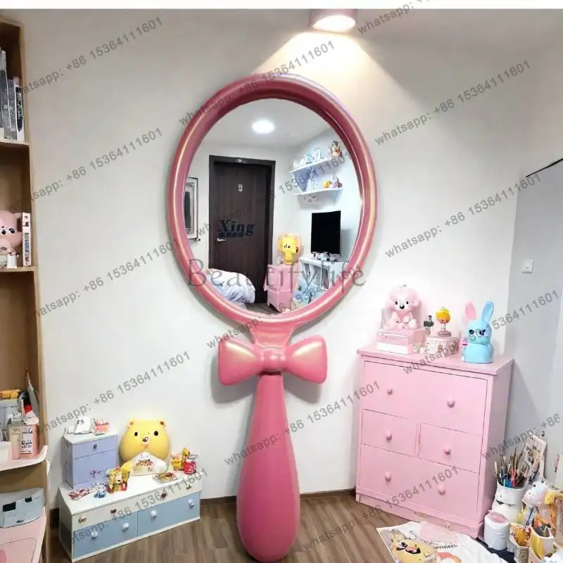 Big Standing Floor Decorative Mirrors Cute Oval Princess Design Mirrors Full Body Living Room Espejos De Piso Home Decorations