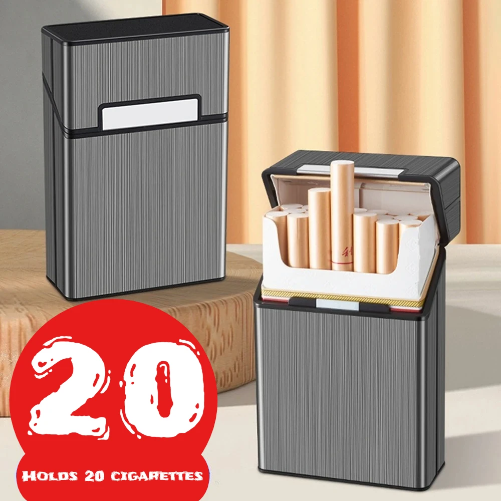 Hard & Soft Pack Cigarette Case, 20-Count Magnetic Flip-Top Box, Crushproof Moistureproof Storage Holder for Daily Carry & Gifts