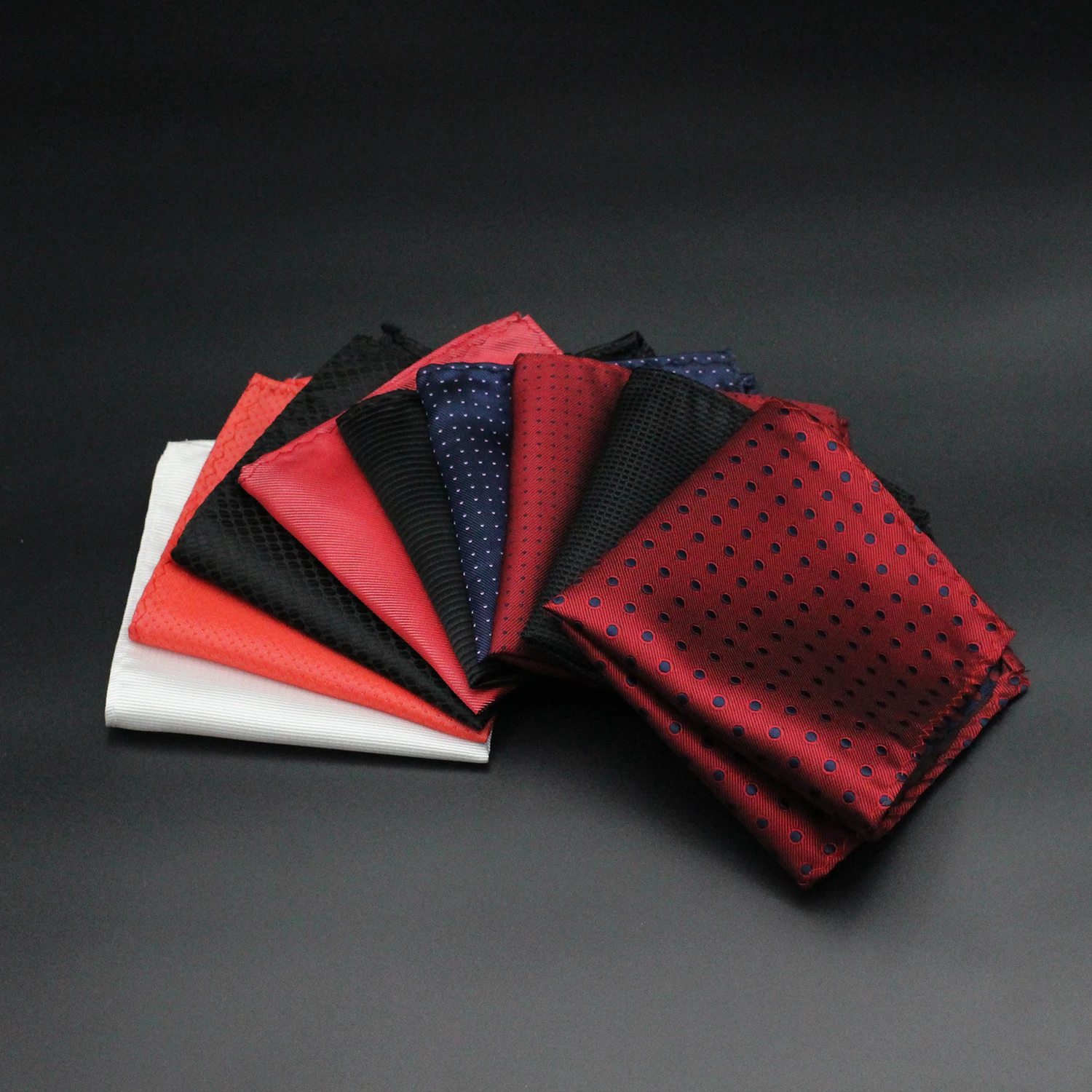 23*23CM Luxury Men's Handkerchief Polka Dot Striped Floral Hankies Polyester Hanky Business Pocket Square Chest Towel Wedding