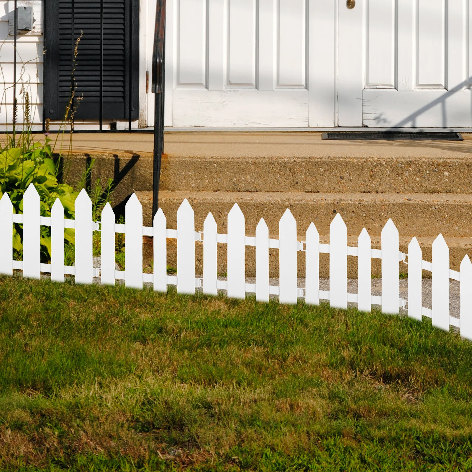 

2Pcs Garden Edging Border Plastic Fence Multi-Use Lawn Yard Divider Outdoor Decorative Fence Protector for Flower Beds