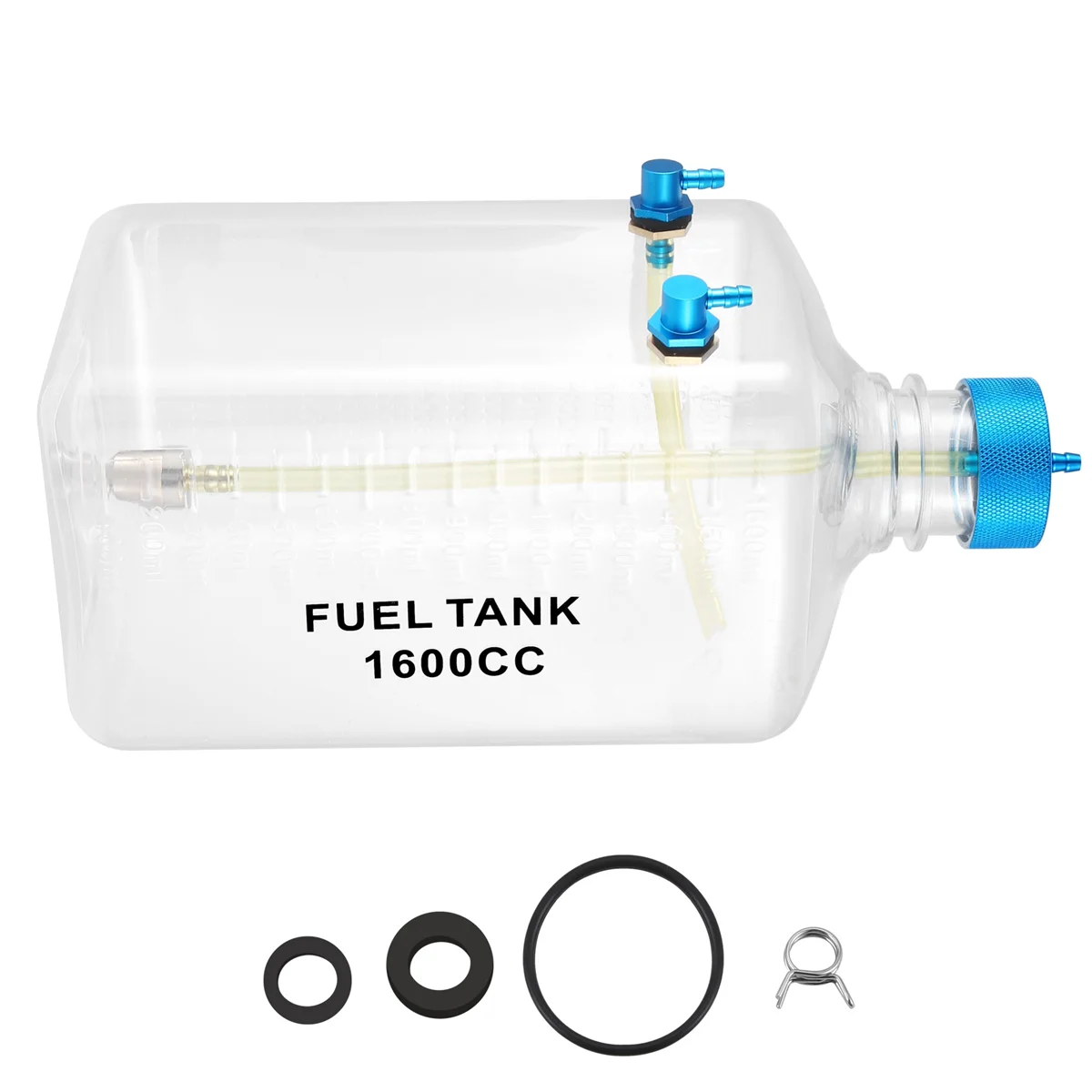 Fuel Tank Petrol Transparent Plastic Bottle 1600CC CNC for RC Gas and Nitro Airplane