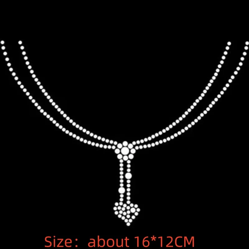 

Sticker Rhinestone Motif Necklace Hot Fix Applique Iron on Transfer Design Rhinestones for DIY Jewelry Making