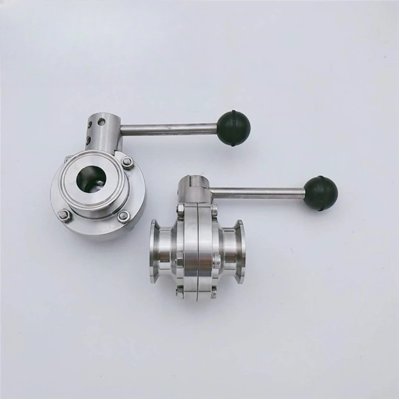 304 stainless steel quick-release chuck butterfly valve hygienic manual quick-connect clamp butterfly valve D81F