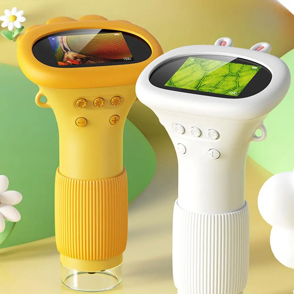 

Детский портативный оптический микроскоп, лупа, портативный эксперимент, 1000-кратное увеличение, 2 миллиона пикселей, HD Ips, цветной экран