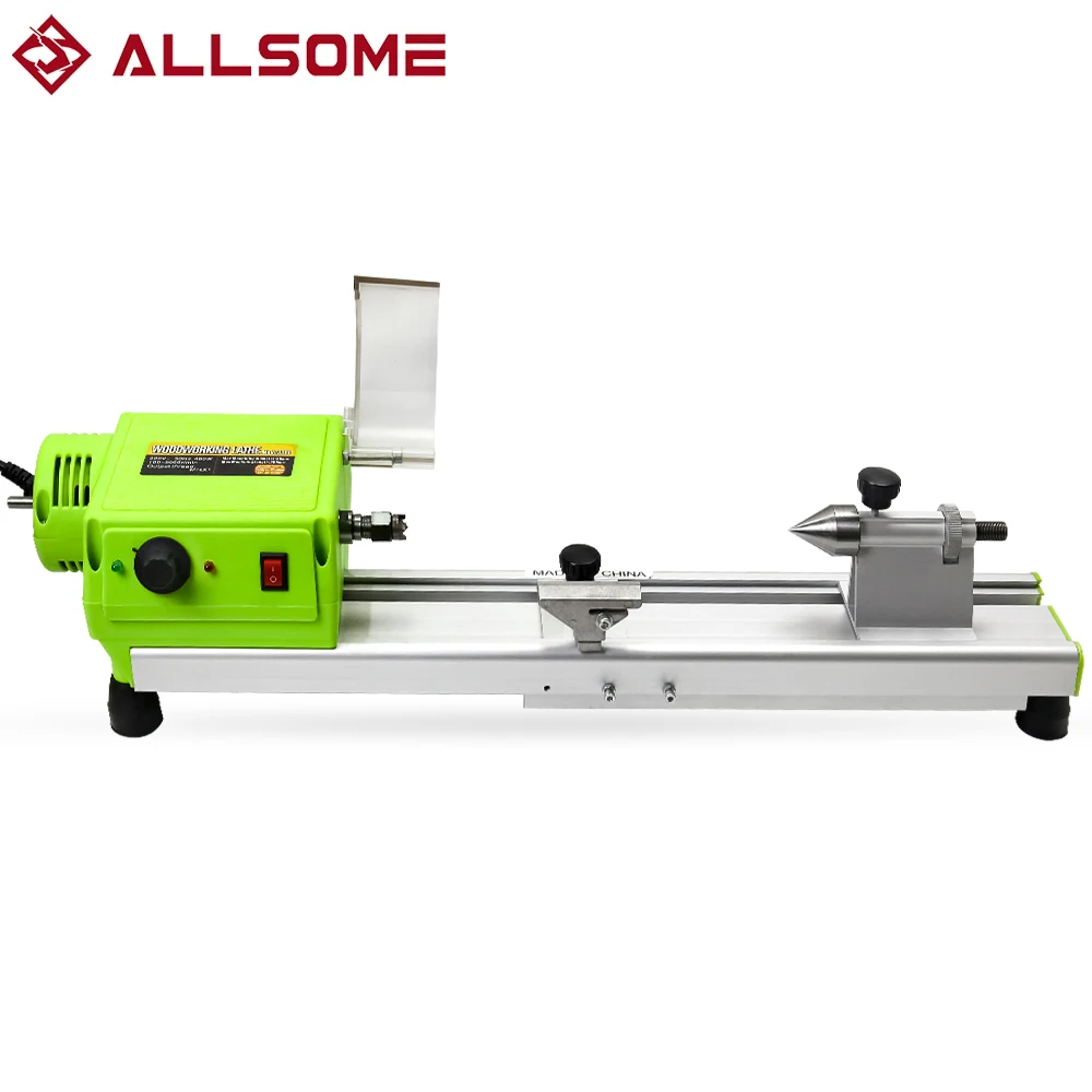 

ALLSOME BG-3306 Variable Speed Mini Benchtop Wood Lathe MICRO Woodturning Lathe Grinding Polishing Beads Drill Rotary Tool Set