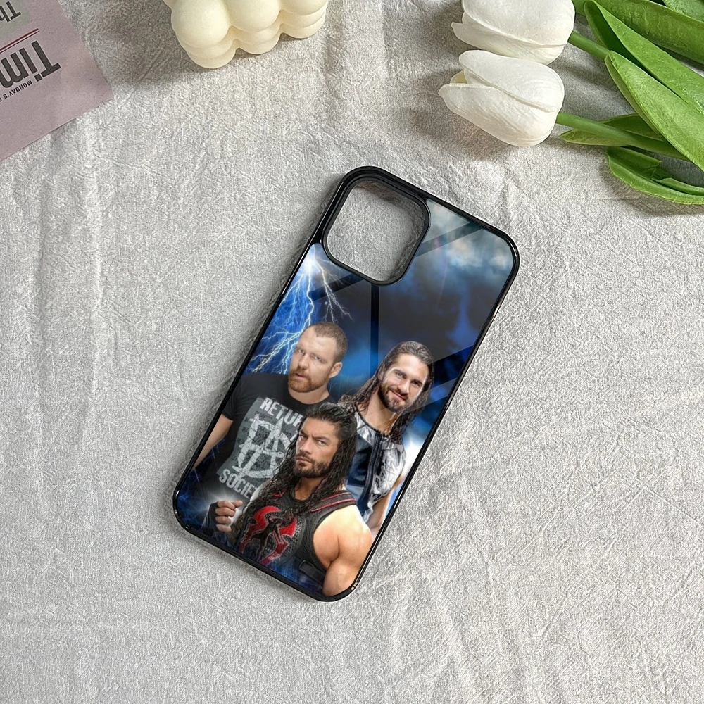 حافظة هاتف WWE The Shield لهاتف آيفون 16 15 14 13 12 11 Pro Max Mini 8 Plus Se Xr X Xs Fundas Shell PC + غطاء من البولي يوريثان