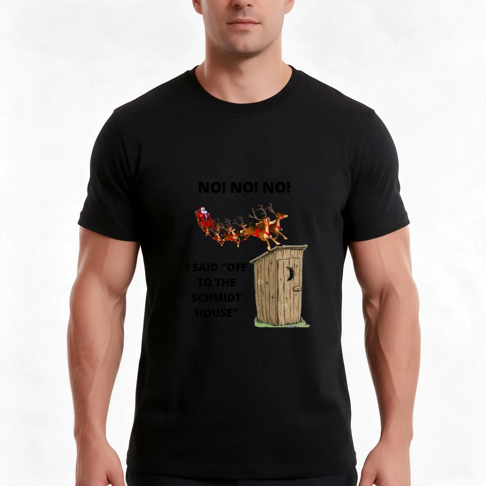 NO, NO, NO.I SAID OFF TO THE SCHMIDT HOUSE T-Shirt, Summer Casual Cotton Tee, Oversized Streetwear Tops, Vintage Graphic Print