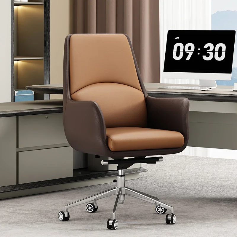 

Study Leather Office Chair Playseat Luxury Leather Computer Office Chair Designer Arm Nordic Sillas De Oficina Salon Furniture