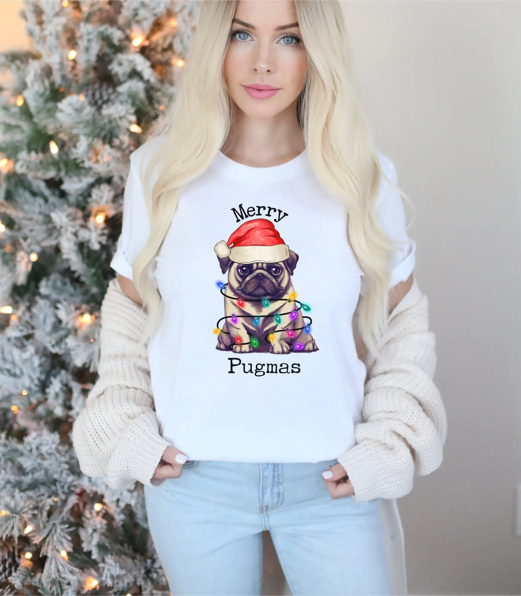 

Футболка Merry Pugmas Pug Lover Рождество для мамы, папы, собаки