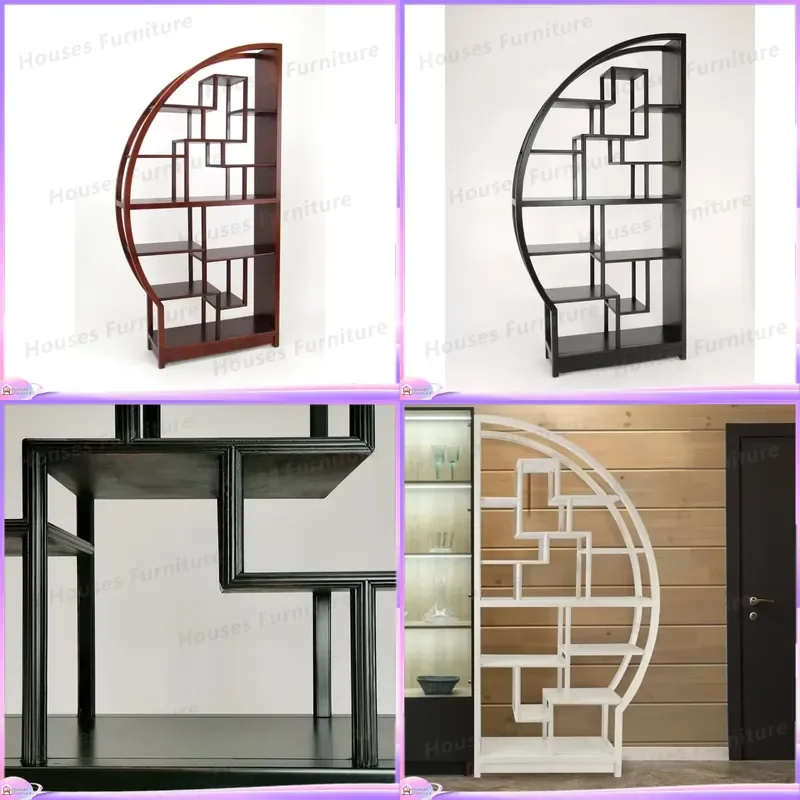 Modern Shoe Cabinet Storage Organizer Wooden Entryway Bench with Shelves Black Brown Geometric Design Home Furniture Rack