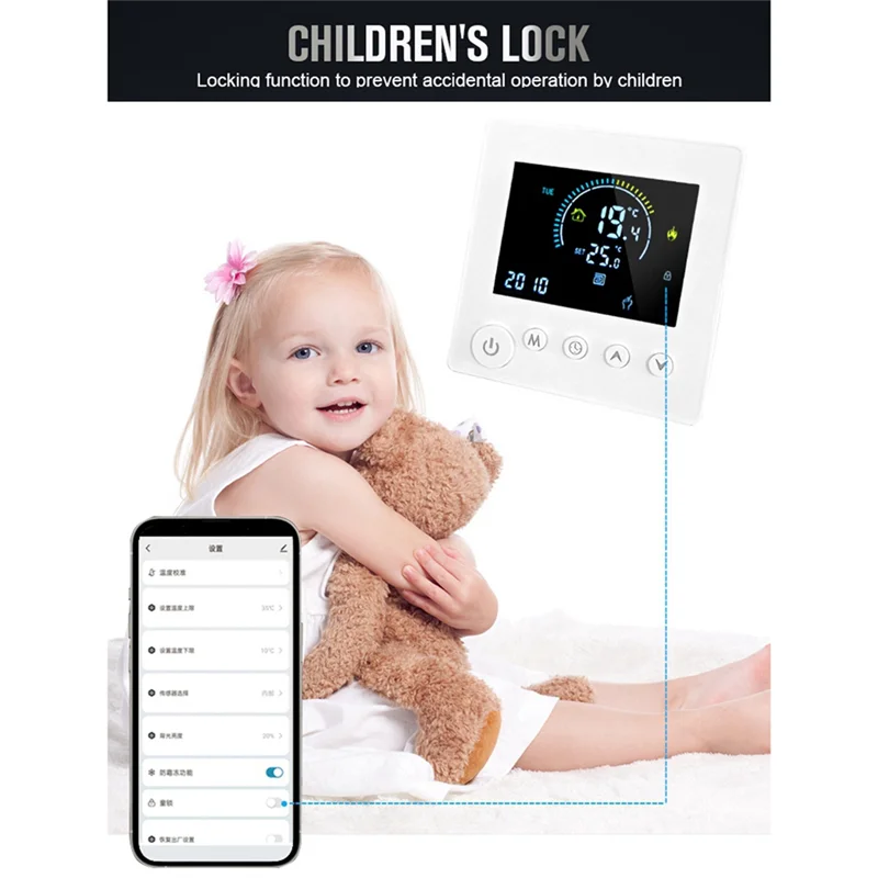 TUYA Wifi Thermostat Temperature Controller Water Electric Floor Heating TRV 16A Digital LCD Display Wall Mounted Durable