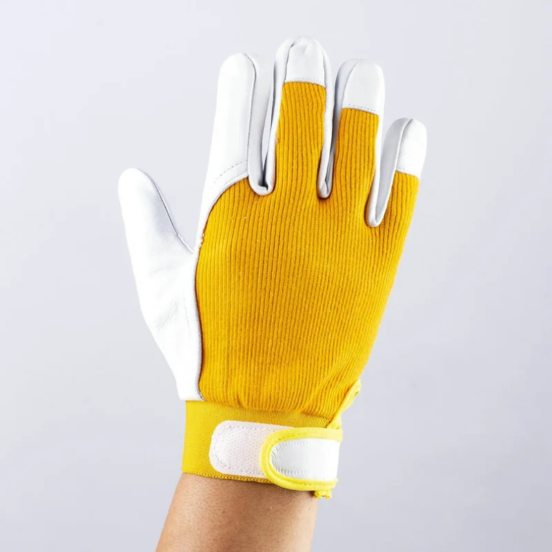 Guantes de trabajo de piel de oveja para trabajadores, protección de seguridad para soldadura, jardín, deportes, conductor de motocicleta,