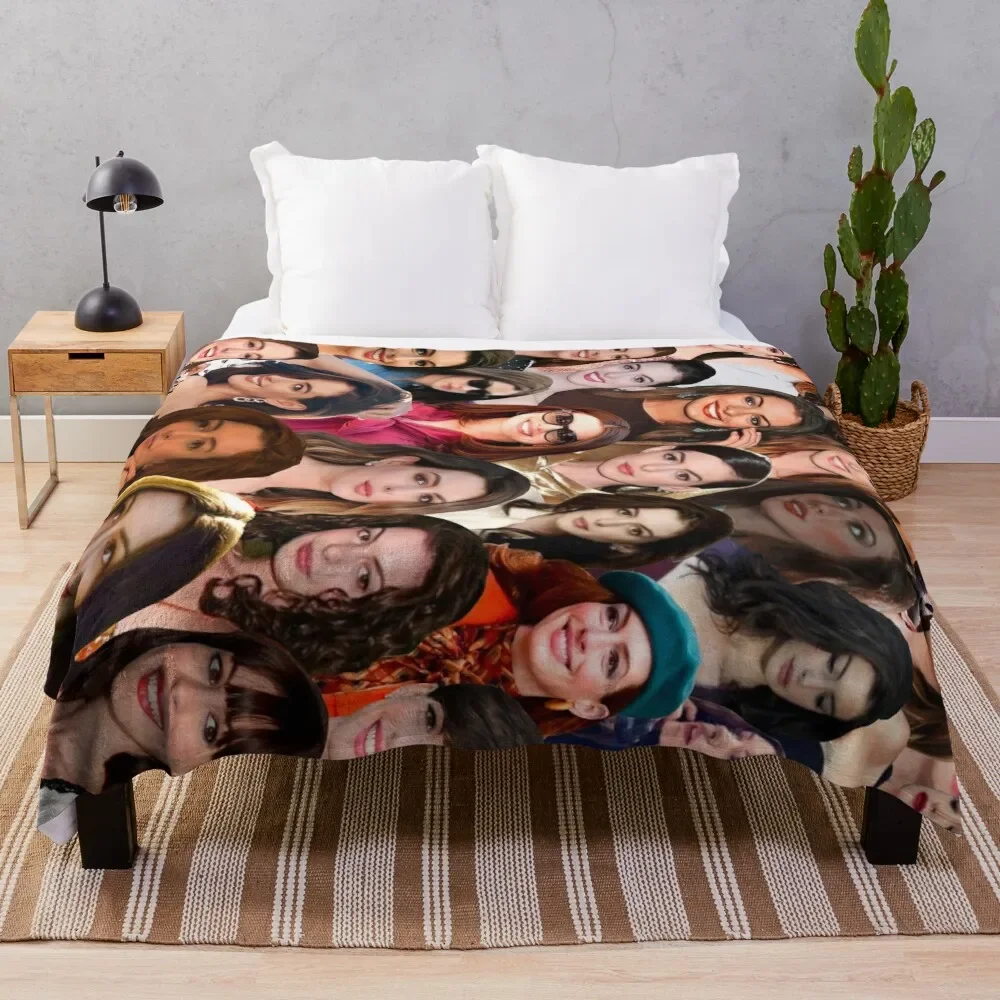 

Anne Hathaway Photo Collage Throw Blanket funny gift Decorative Sofa Blankets