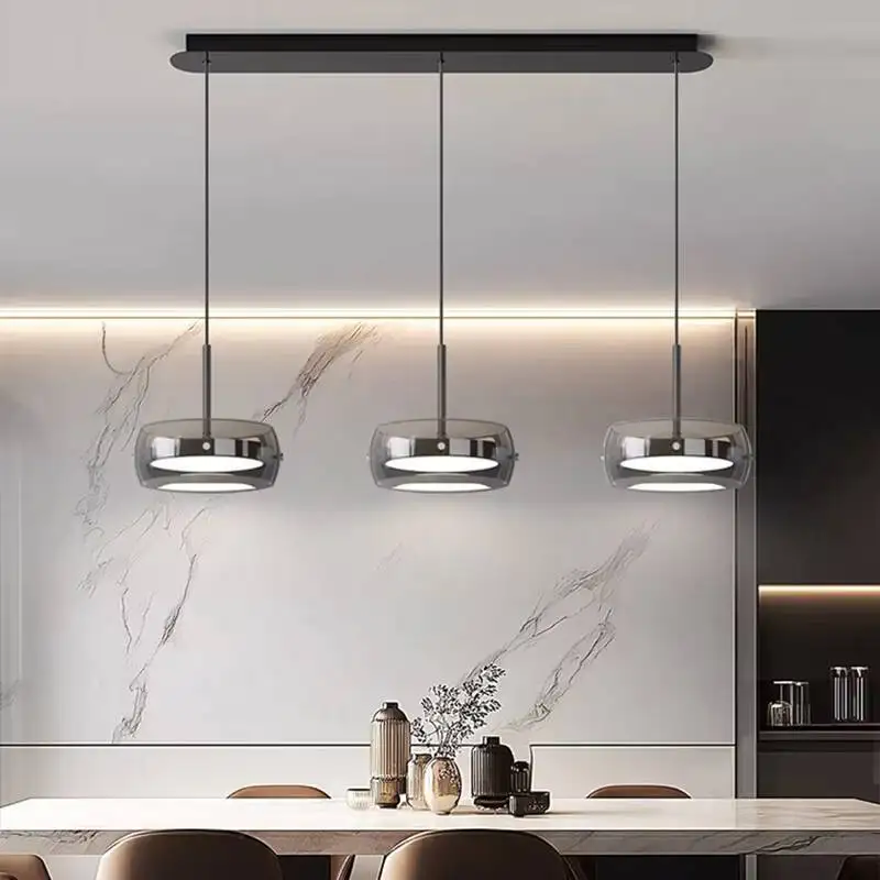 Light Luxury Ceiling Chandelier Italian Minimalist Glass Three-headed LED Chandelier Modern Indoor Rome Decoration Lighting Lamp