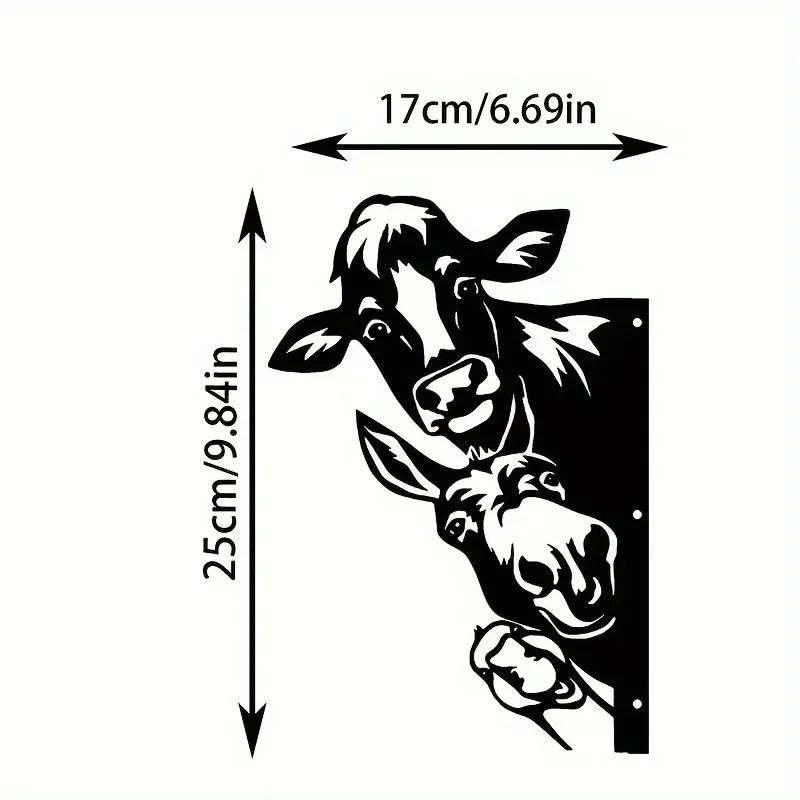 

CIFBUY Deco Farm Peeping Chicken Animal Shape Iron Silhouette, Iron Outdoor Garden Fence Cattle, Animal Breeding Farm Metal Wall