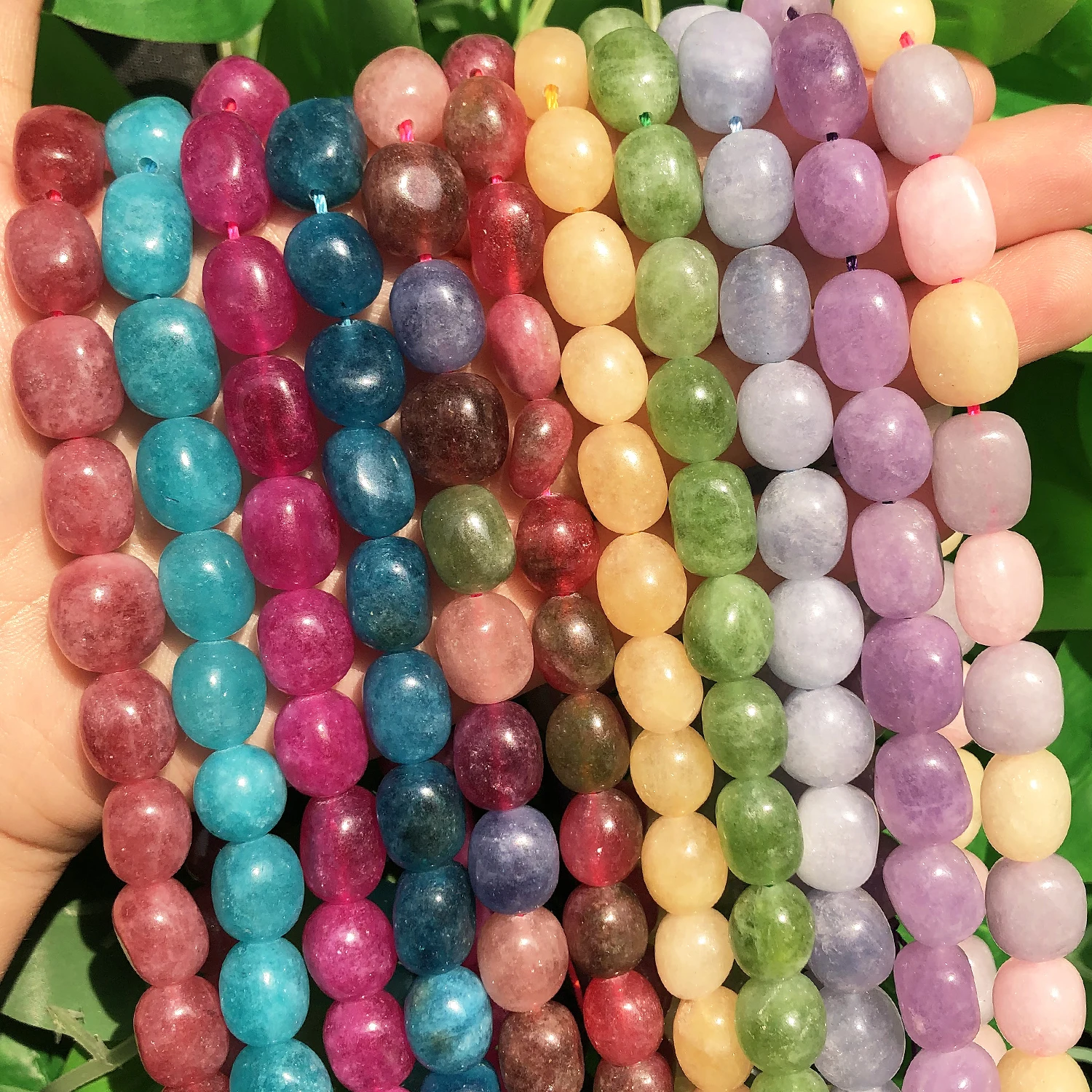 

9x11mm Irregular Oval Natural Stone Tourmaline Aquamarina Citrines Jades Loose Beads for Jewelry DIY Making Bracelet Accessories