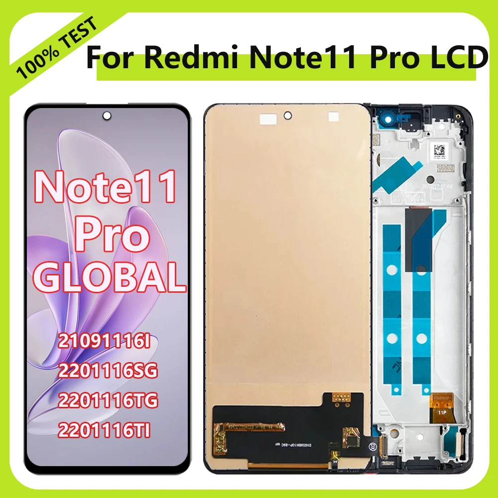 Note11 Pro TFT LCD Display Screen For Xiaomi Redmi Note11 Pro 5G 2201116TG 2201116SG LCD Display with Touch Screen Digitizer