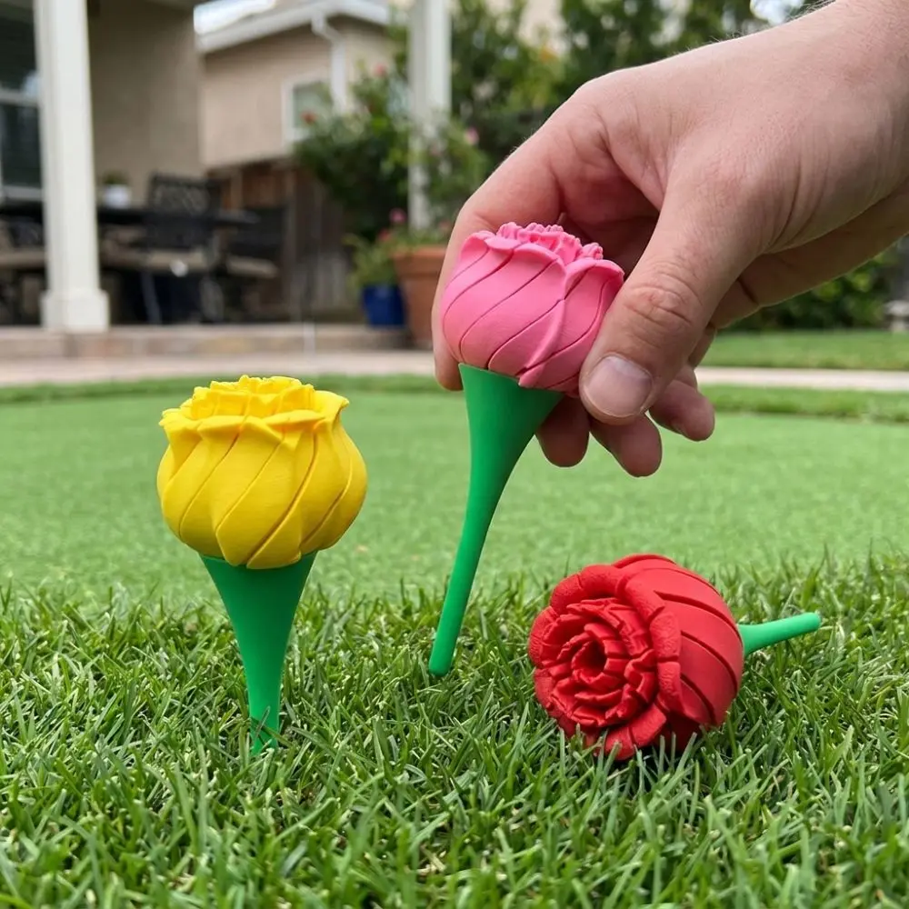 Bloom Flower 3D Printed Twist Rose Romantic Novelty Gift Rotatable Fidget Rose Ornament Handheld Deformable Fidget Sensory Rose