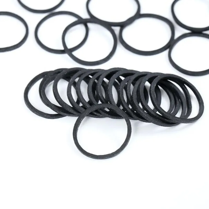 100Pcs Black Rubber Bands, 08x1.4mm Elastic Bands Rope Tapes Adhesives Fasteners Home Office Students School Stationery Supplies