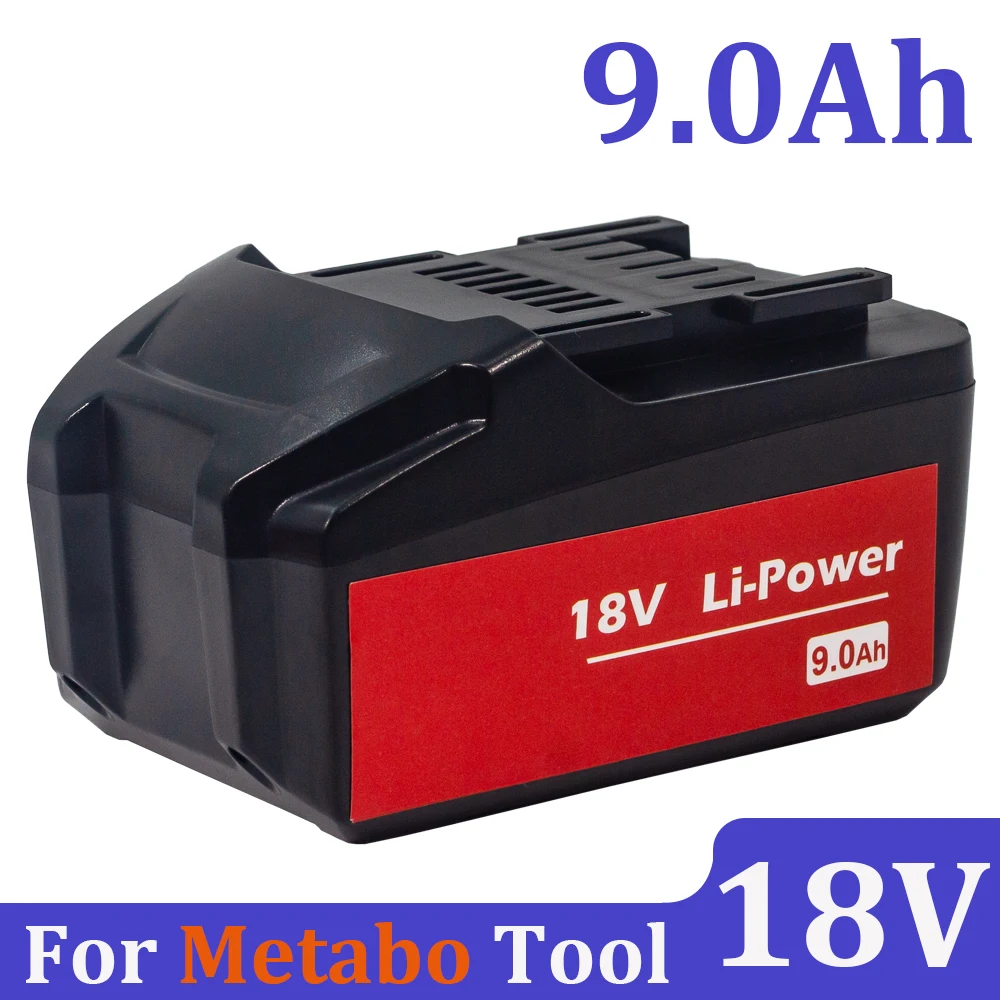 

18V 9.0Ah Battery for Metabo Cordless Power Tool Drill Drivers Wrench Hammers for Metabo 18V Battery 9000mah 625592000 625591000