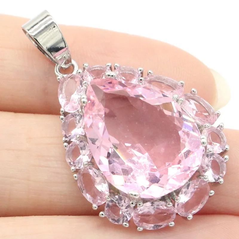 

6g Customized 925 SOLID STERLING SILVER PENDANT Beautiful Pink Kunzite Purple Spinel Green Peridot Pink Morganite For Women Dail