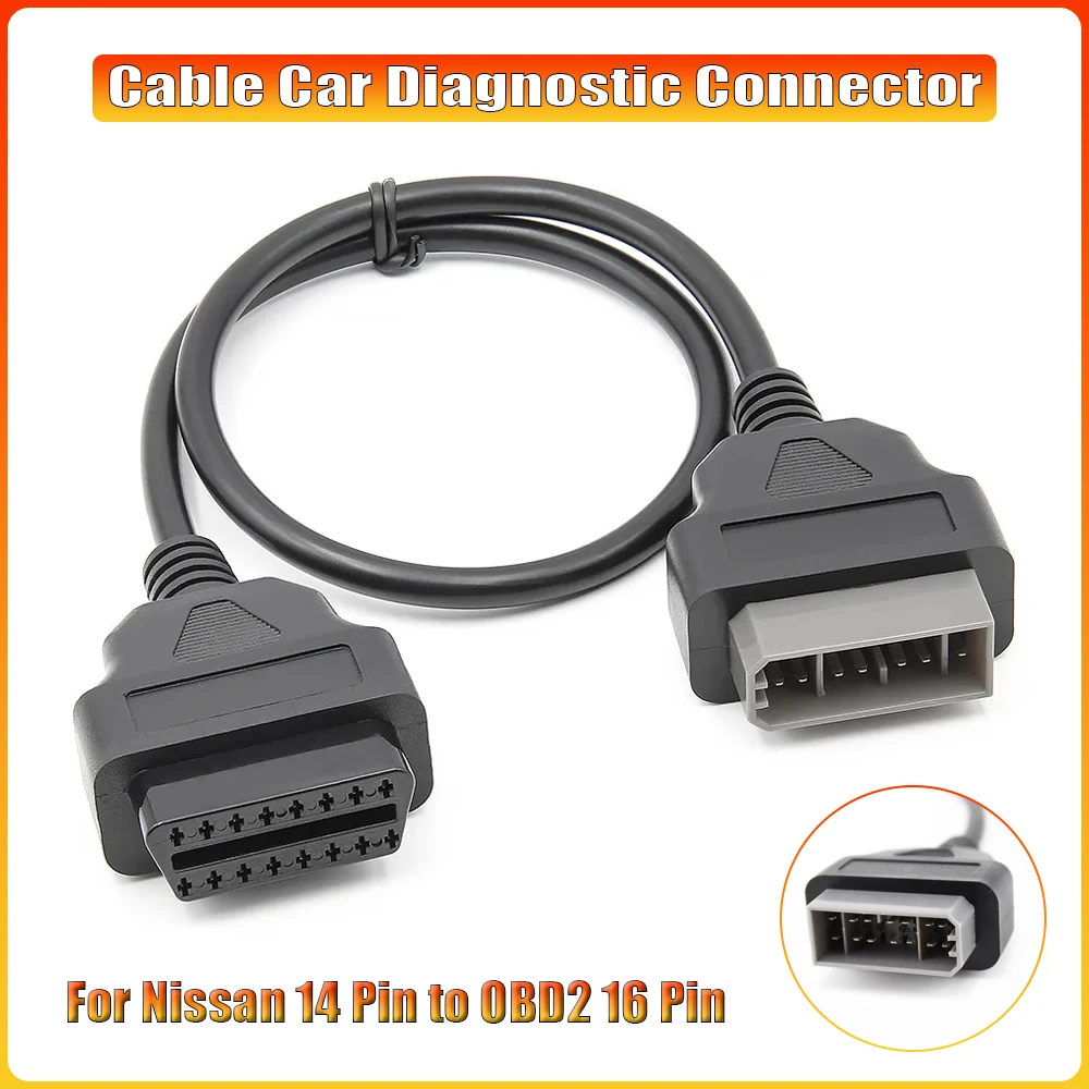 

Для Nissan 14-контактный к OBD2 16-контактный кабель Автомобильный диагностический разъем для Nissan 14-контактный на 16-контактный адаптер OBD OBDII Диагностические инструменты
