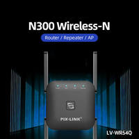 PIX-LINK WR54Q WiFi Repeater Wireless Signal Amplifier 360° Full Coverage WiFi Extender Signal Booster 4 antenns Home and Office