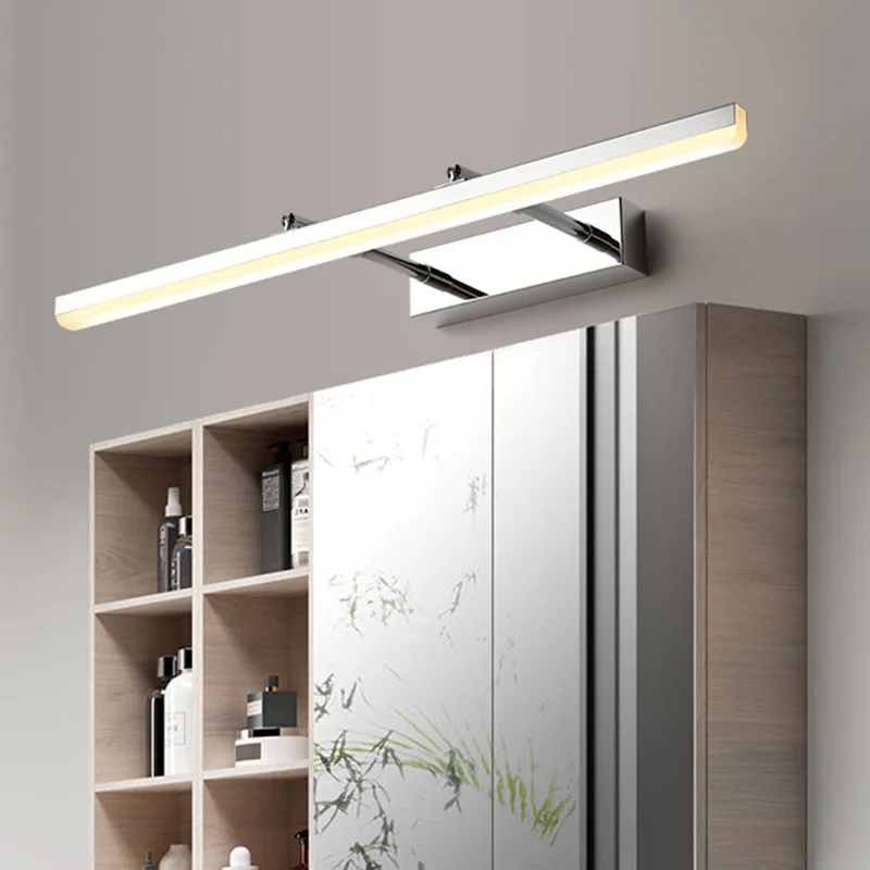 Miroir Rétractable LED Simple et Moderne, Étanche, Anti-Buée, Coiffeuse de Salle de Bain, Armoire, Applique
