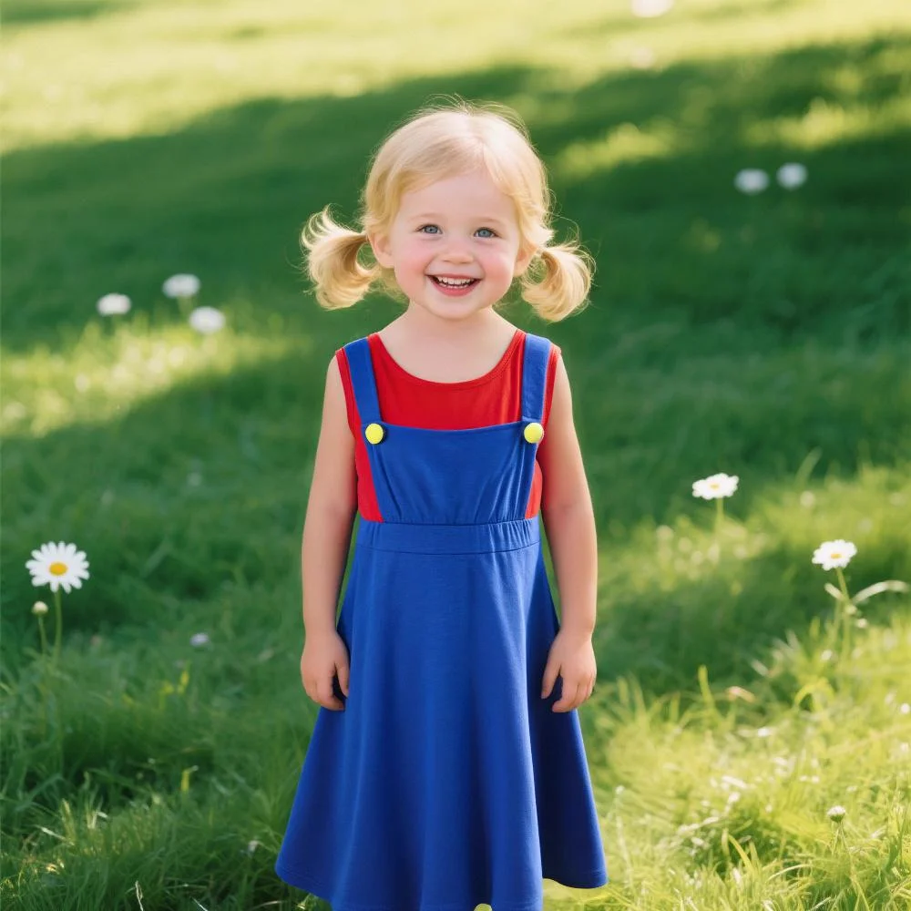 

Girl Cartoon Role Play Dress 2025 Summer New Sleeveless Casual A-Line Daily Skirt Cotton Patchwork Girls Fancy Dress Party 2-10T