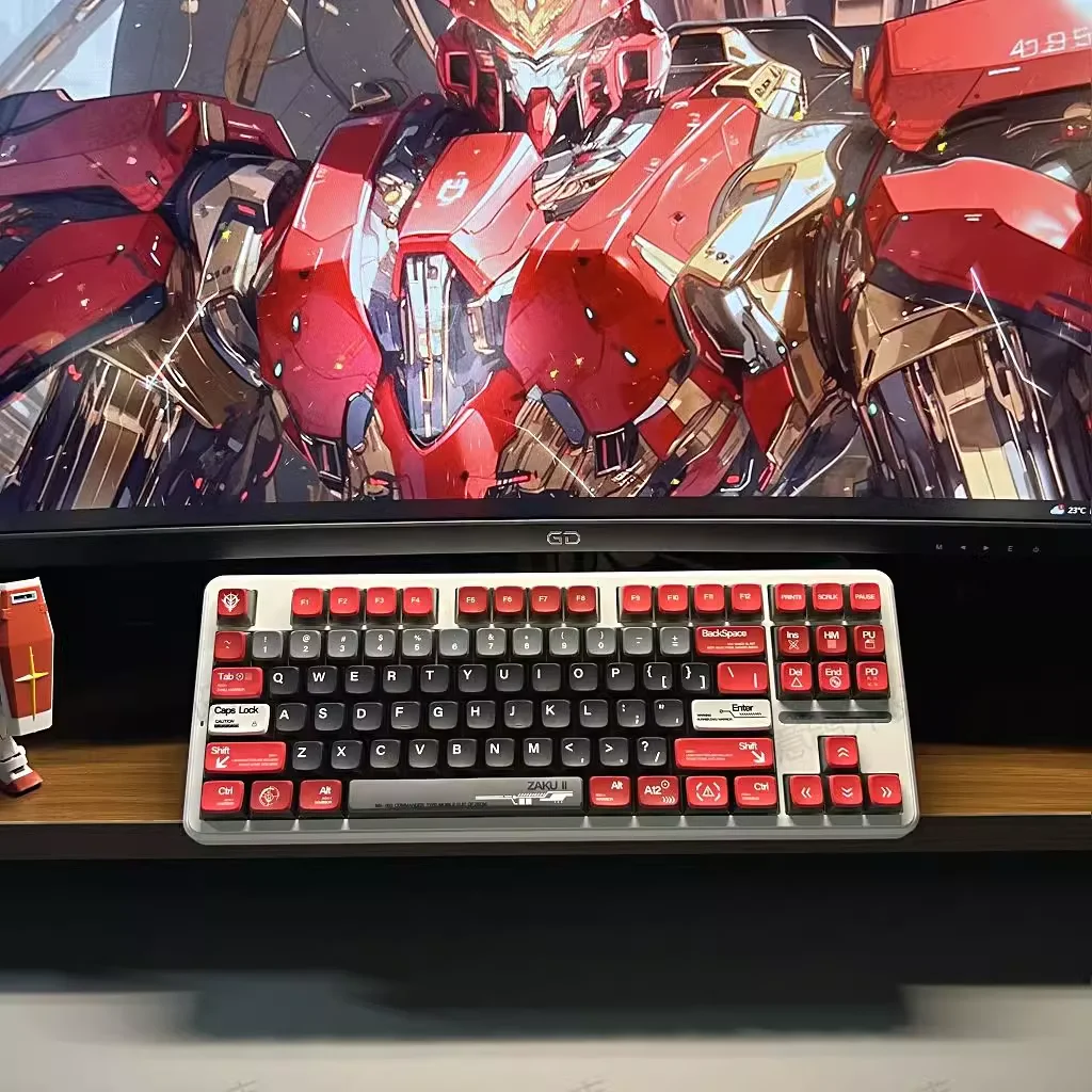 Zaku keycaps 120 teclas material pbt perfil mda transmissão de luz lateral artesanato de sublimação térmica de cinco lados