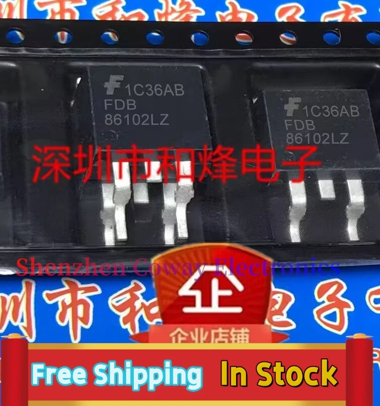 10PCS-30PCS  FDB86102LZ  30A/100V MOS TO-263  In Stock Fast Shipping