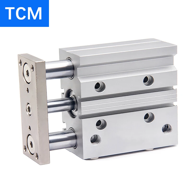 TCM Series Guided Cylinder 12/16/20/25/32/40/50/63mm Bore Three Axes Three Rods 5-400mm Stroke With Magnet Pneumatic Cylinders