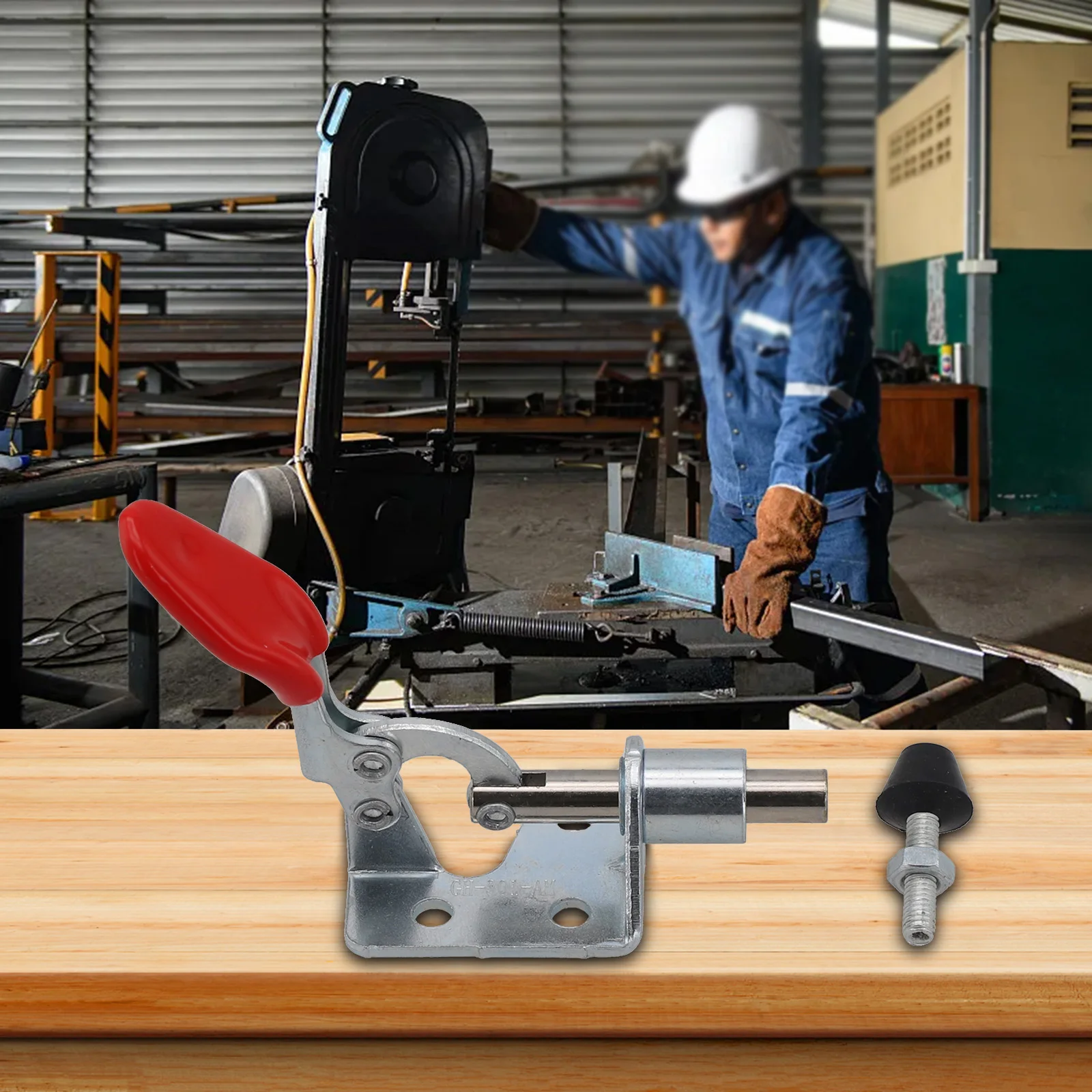 

Зажим рычажного типа GH-301A с усилием удержания 45 кг и вертикальной защитной ручкой для точного зажима в условиях сварочных работ