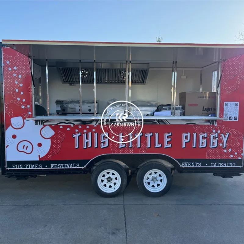 Truk makanan dapur seluler peralatan dapur lengkap Stan kopi jalanan kereta es krim sepenuhnya dilengkapi