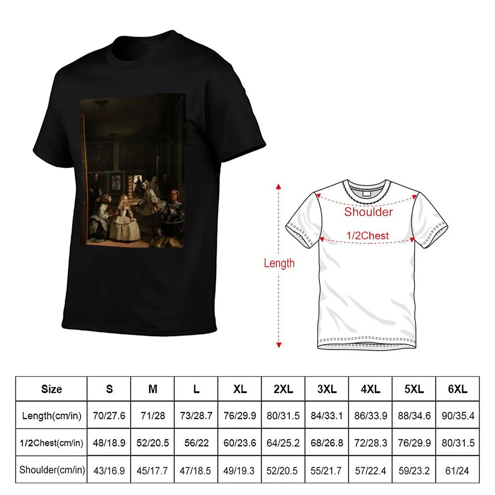 Las Meninas - تي شيرت دييغو فيلازكيز للرجال تي شيرت قطن 100% تي شيرت للرجال باللون الأبيض