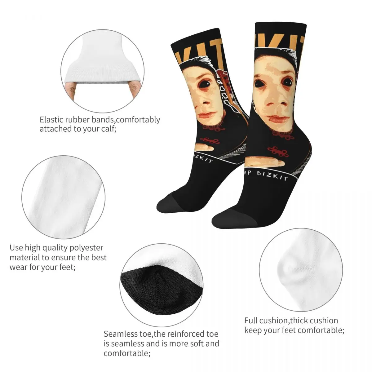 New Men's Socks Casual Limp Bizkit Band Nu Metal And Rap Sock Sport Women Socks Spring Summer Autumn Winter