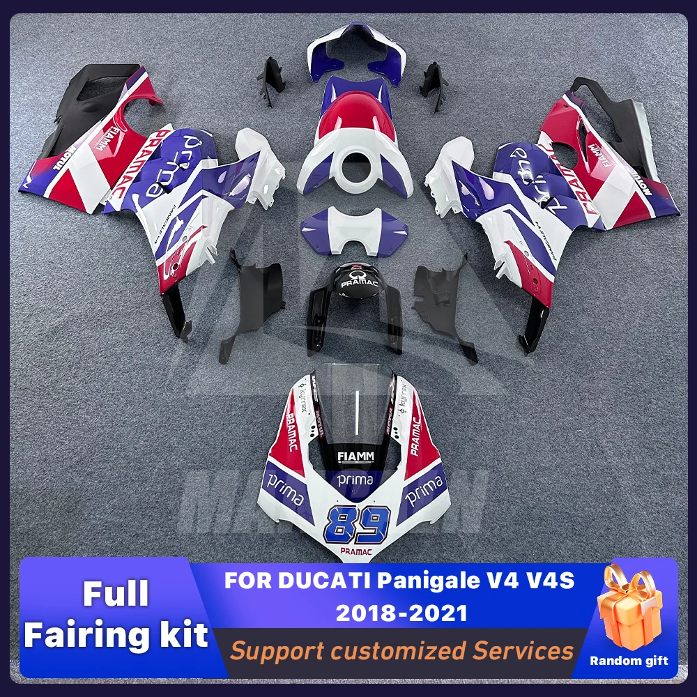 

For DUCATI Panigale V4 V4S 2018-2021 motorcycle ABS Fairing Kit with GP wing Body kit Full Set car shell protector Custom color
