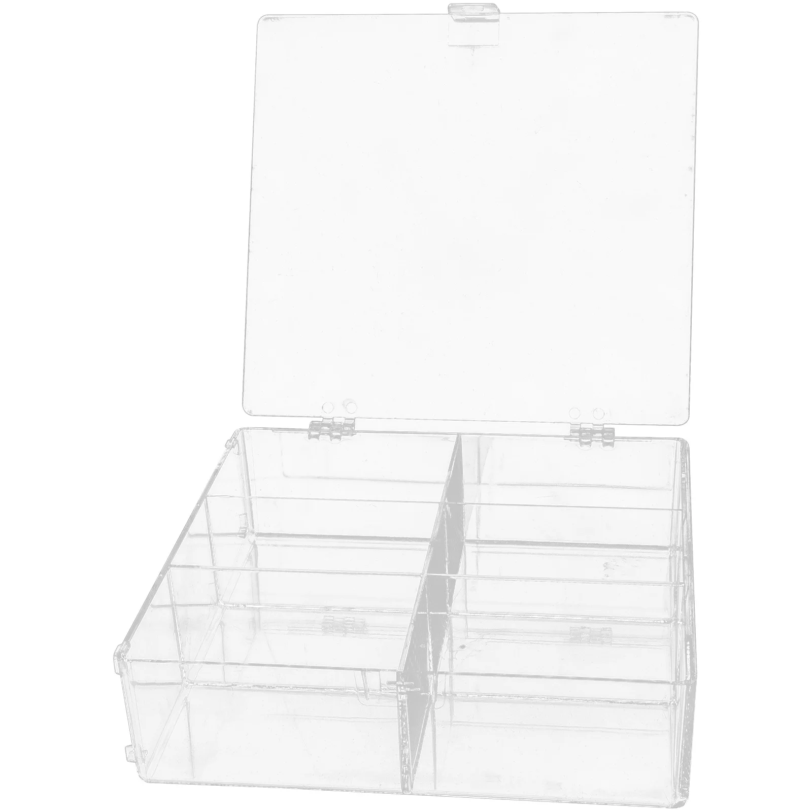 

Household Cotton Pad Holder Acrylic Multi-Compartments Makeup Organizer Storage Box Clear Lid Cotton Pad Holder
