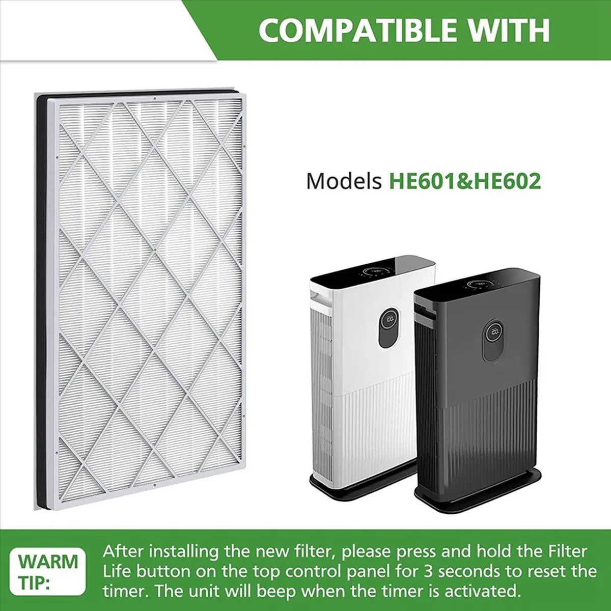 

2X HE601 Сменный HEPA-фильтр для очистителя воздуха Shark 6 HE601 и HE602, HE6FKPET, H13 True Air Filter Replacement