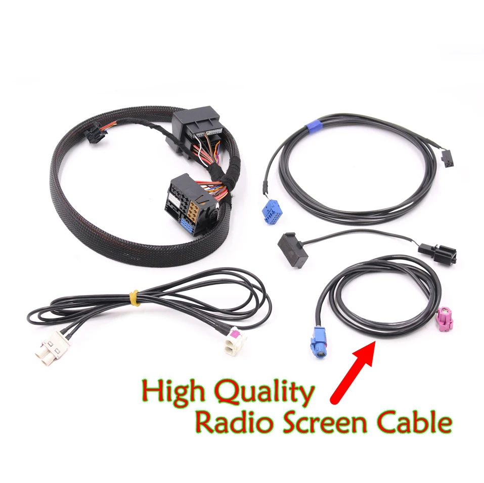 MIB STD2 ZR NAV Discover Pro Radio Adapter Cable Wire Harness With 2 to 2 Cable For Golf 7 MK7 Passat B8 Tiguan MQB CAR