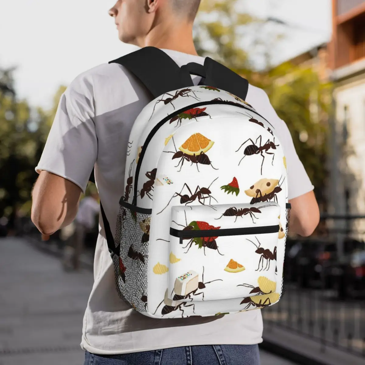 Ants Carrying Snacks Backpack Daypack Large Capacity Boys Girls BookBag School Bag Shoulder Bags for Men Women