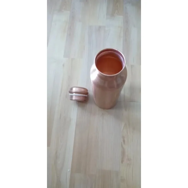 DC-07 600ml Handmade Pure Copper Water Bottle, Vessel for Yoga Outdoor Sports, Traditional Metal Canteen