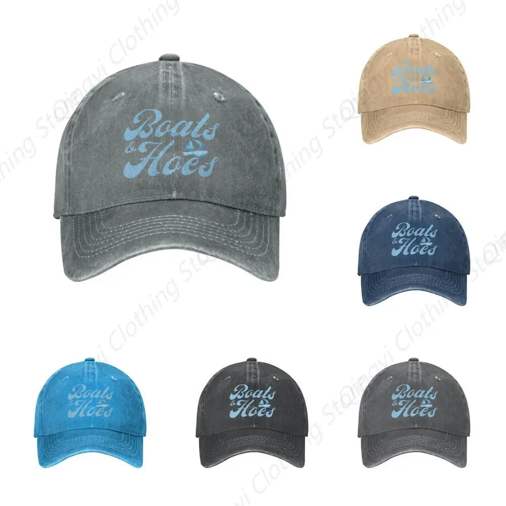 

Hat Boats & Hoes Cap Boats and Hoes Hat Women Men Washed Baseball Cap Funny Trucker Hat Gray