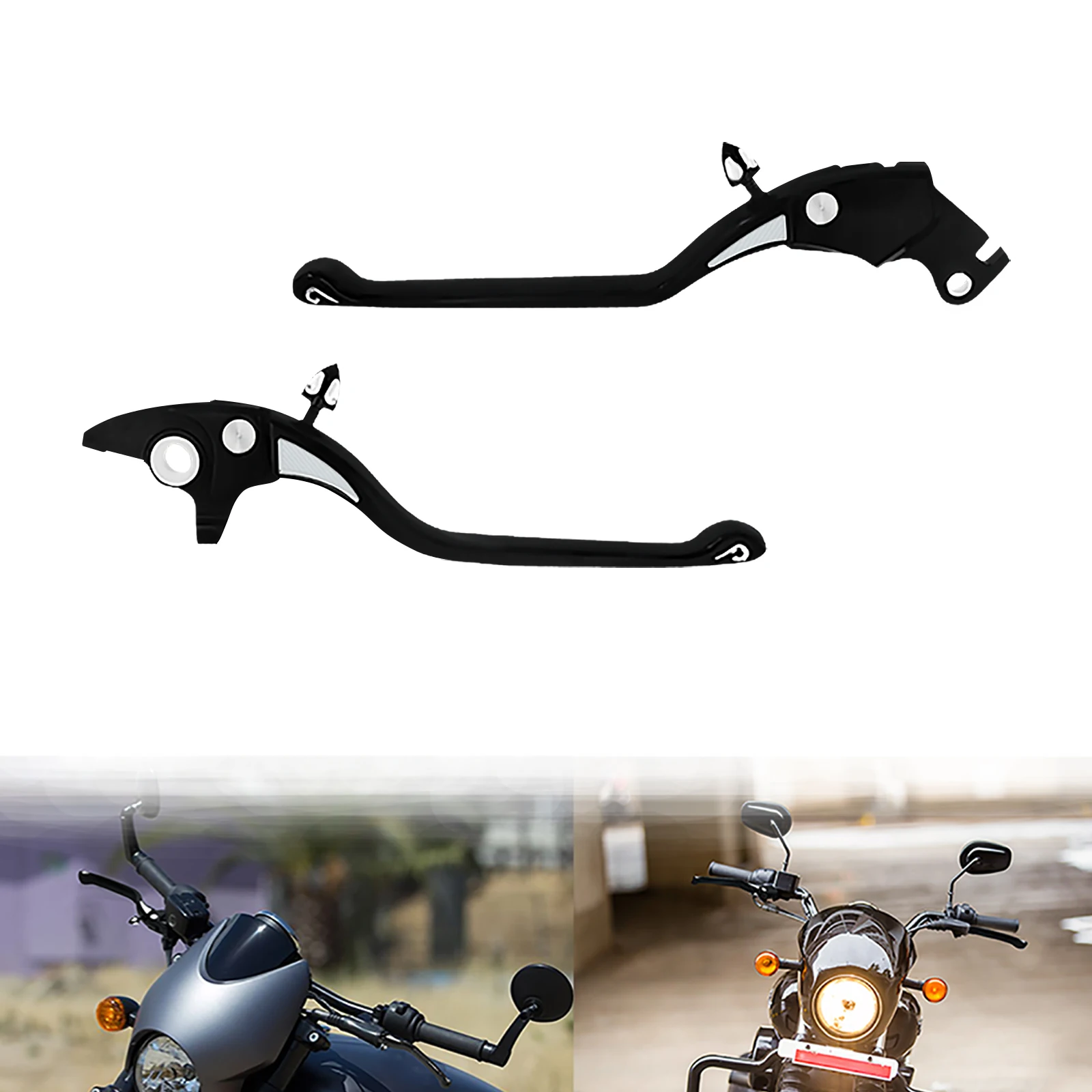 2x Motorrad CNC Verstellbarer Brems- und Kupplungshebel Schwarz Aluminium Für Harley Street 500 750 2016 2017 2018 2019 2020