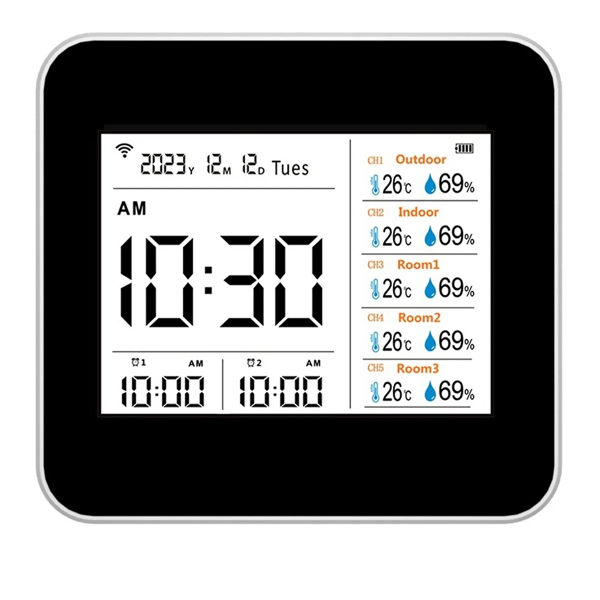 2C012,13 in 1 Tuya WIFI Air Quality Detector CO2,CO,PM2.5 Formaldehyde TVOC Temperature and Humidity(with 5 Slave Units)